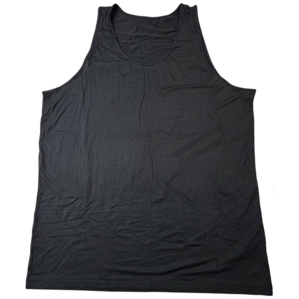 David Archy Mens Bamboo Rayon Tank Top Black XL Undershirt Scoop Neck Sleeveless